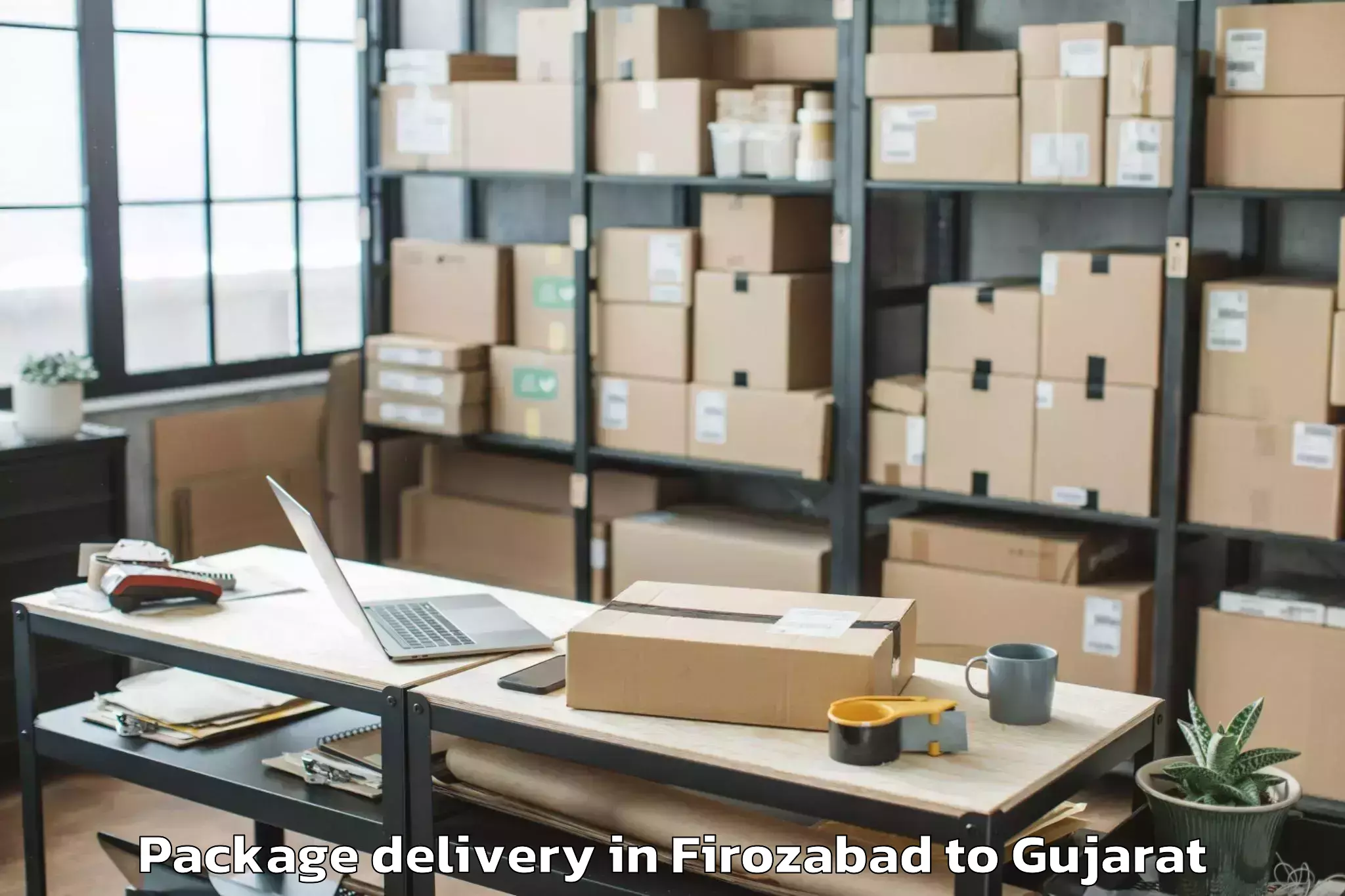 Easy Firozabad to Bhanvad Package Delivery Booking